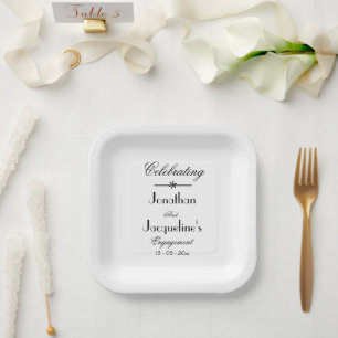 Engagement Partei Moderne schicke Personalisierte Pappteller