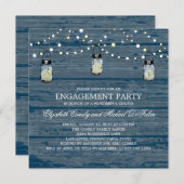 Engagement Partei Rustikale Holz Mason Jar und Lic Einladung (Vorne/Hinten)