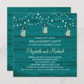 Engagement Partei Rustikale Holz Mason Jar und Lic Einladung (Vorne/Hinten)