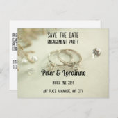 Engagement Partei - Save the Date. bearbeitbar Postkarte (Vorne/Hinten)