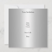 Engagement Partei Silver Black Ribbon Foto Einladung (Rückseite)