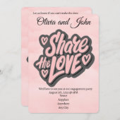 Engagement Partei - Teilen Sie die Liebe. Editable Einladung (Vorne/Hinten)