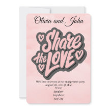 Engagement Partei - Teilen Sie die Liebe. Editable