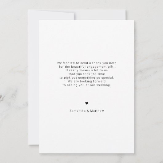Engagement Partei Vielen Dank Karte mit Foto (Rückseite)