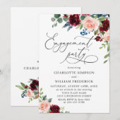 ENGAGEMENT PARTEIL DER Eukalyptus-Rose der Burgund Einladung (Vorne/Hinten)