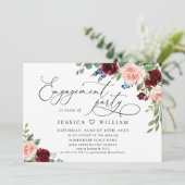 ENGAGEMENT PARTEIL DER Eukalyptus-Rose der Burgund Einladung (Stehend Vorderseite)