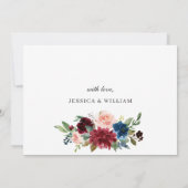 ENGAGEMENT PARTEIL DER Eukalyptus-Rose der Burgund Einladung (Rückseite)