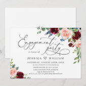 ENGAGEMENT PARTEIL DER Eukalyptus-Rose der Burgund Einladung (Vorne/Hinten)