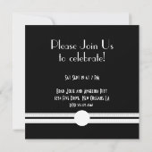 Engagement Party Art Deco Black and White Custom Einladung (Rückseite)