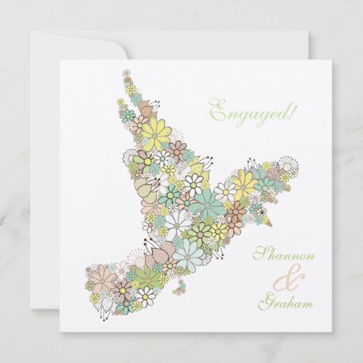 Engagement Party Bloom Love Bird Custom-Einladung Einladung (Vorderseite)