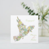 Engagement Party Bloom Love Bird Custom-Einladung Einladung (Stehend Vorderseite)