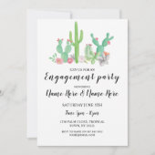 Engagement Party Cactus Cacti Wasserfarbe Einladun Einladung (Vorderseite)