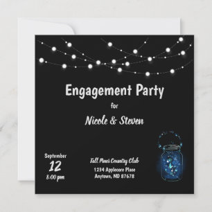 Engagement Party Cafe Lights Firefly Night Einladung