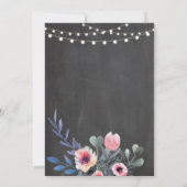 Engagement Party Chalk Lights Floral Einladung (Rückseite)