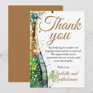 Engagement-Party Champagnerflasche Dankeskarte