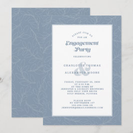 Engagement Party Dusty Blue Modern Fun Lässig Chic Einladung