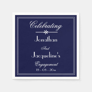 Engagement Party Eleganavy Blue Custom Chic Serviette