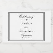 Engagement Party Elegante klassische White Mini Alkoholflaschenetikett (Einzelnes Label)