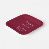 Engagement Party Elegantes Drehbuch Rustikales Bur Pappteller (Gewinkelt)