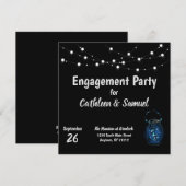 Engagement Party Firefe Cafe Lights Einladung (Vorne/Hinten)