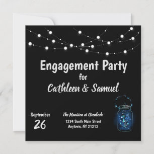 Engagement Party Firefe Cafe Lights Einladung