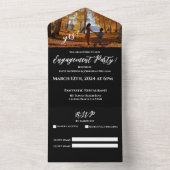 Engagement Party-Foto-Herbstwochenende im Hintergr All In One Einladung (Innen Boden)