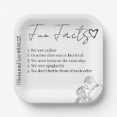 Engagement Party Fun facts Name Wedding  Pappteller (Vorderseite)