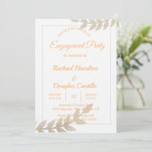 Engagement Party goldfarben Einladung (Stehend Vorderseite)