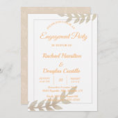 Engagement Party goldfarben Einladung (Vorne/Hinten)