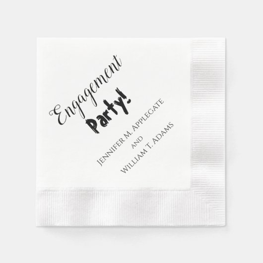 Engagement Party Hochzeit Napkins Personalisiert Serviette (Vorderseite)