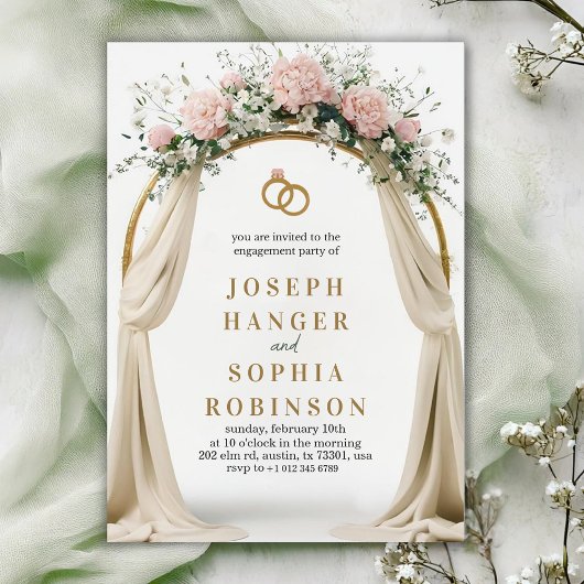 Engagement party invitation with floral arch einladung