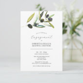 Engagement Party Invitations Botanical Olive Einladung (Stehend Vorderseite)