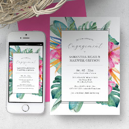 Engagement Party Invitations Tropical Flowers Einladung