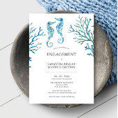 Engagement Party Invitations Watercolor Seahorses