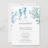 Engagement Party Invitations Watercolor Seahorses (Vorderseite)