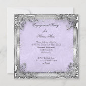 Engagement Party Lilac White Silver Foto Einladung (Rückseite)