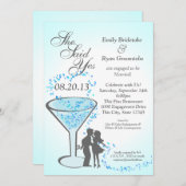 Engagement Party Martini Herz Einladung (Vorne/Hinten)