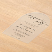 Engagement Party Minimal Moderne Hochzeit Acryleinladungen (Ablage )