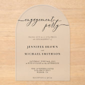 Engagement Party Minimal Moderne Hochzeit Acryleinladungen (Vorderseite)
