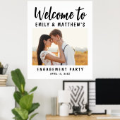 Engagement Party Modernes Foto Willkommen Poster (Heimbüro)