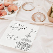 Engagement Party Napkins, Champagner Tower Serviette