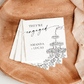 Engagement Party Napkins, Champagner Tower Serviette