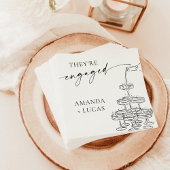 Engagement Party Napkins, Champagner Tower Serviette