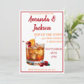 Engagement Party Old Fashion Cocktail Einladung (Stehend Vorderseite)