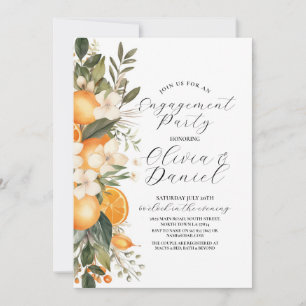 Engagement Party Paare Dusche Blumenorangen Einladung