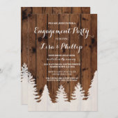 Engagement Party Rustikale Dusche Winterbäume lade Einladung (Vorne/Hinten)