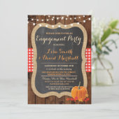Engagement Party Rustikale Showfall Pumpkin Einlad Einladung (Stehend Vorderseite)