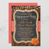 Engagement Party Rustikale Showfall Pumpkin Einlad Einladung (Vorne/Hinten)