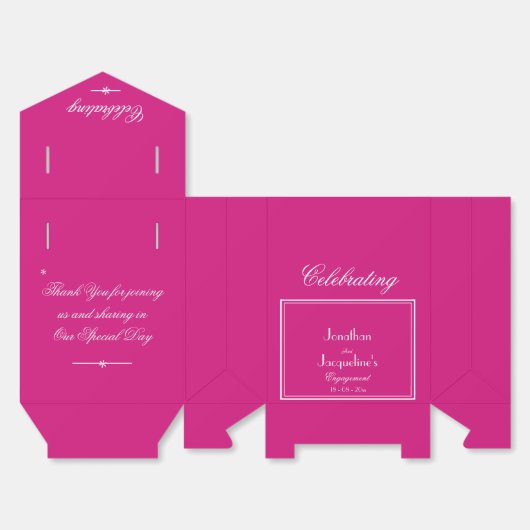 Engagement Party Schöne Magenta Script Chic Geschenkschachtel (Ungefaltet)