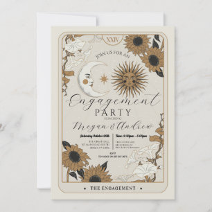 Engagement Party Sun Moon Align Tarot Paare Einladung
